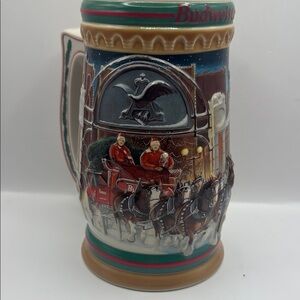 Budweiser 1997 home for the holidays collectible Stein